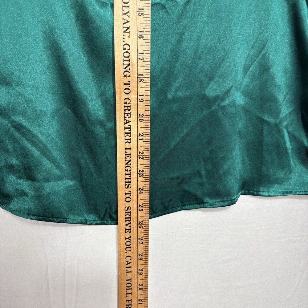Vintage Victoria's Secret Satin Tank Top Green USA Y2K Sleepwear Loungewear M - Picture 8 of 8
